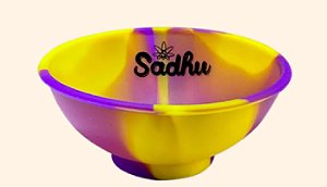 Cuia de Silicone Sadhu Amarelo/Roxo