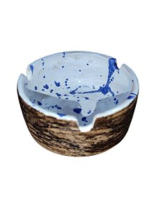 Cinzeiro de Porcelana C1n 3 Cortes Marrom/Branco