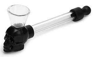 Pipe Caveira Silicone e Vidro + Telinha