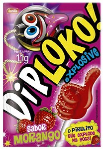 Pirulito Diploko Explosive Morango 11G