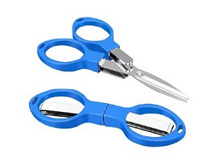 Tesoura Luxx Dobravel Azul