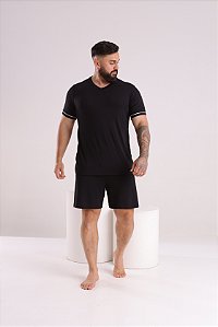 Pijama curto masculino preto