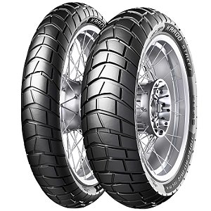 Par Pneu 90/90-21 + 120/80-18 Karoo Street Metzeler Com Câmara