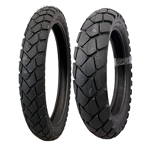 Par Pneu 90/90-21 + 130/80-17 Tourance Metzeler Com Câmara