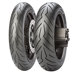 Par Pneu 110/70-14 + 130/70-13 Diablo Rosso Scooter Pirelli Sem Câmara