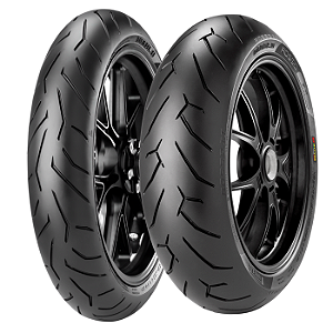 Par Pneu 110/70R17 + 130/70R17 Diablo Rosso 2 Pirelli Sem Câmara
