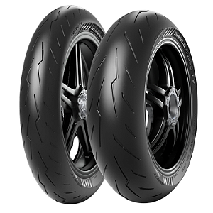 Par Pneu 120/70R17 + 180/60R17 Diablo Rosso 4 Pirelli Sem Câmara