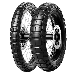 Par Pneu 120/70R19 + 150/70R17 Karoo 4 Metzeler Sem Câmara