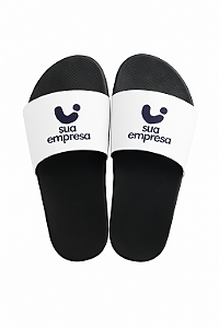Chinelo Slide Preto Personalizado | Vários Tamanhos | Conforto e Estilo | Sua Logo Aqui!