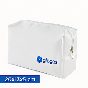 Necessaire Personalizada | Branca Fosca 20x13cm | Poliéster Resinado | Sua Logo Aqui!