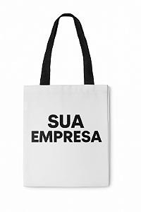 Ecobag Personalizada Branca 35x35cm | Alça Preta | Costura Reforçada | Sua Logo Aqui!