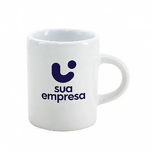 Xícara de Café 90ml em Cerâmica Branca | Personalizada com Sua Logo | Brinde Elegante para Empresas