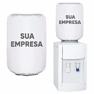 Capa Personalizada para Galão de Água 20L | Tecido Resinado Branco | Sua Logo Aqui!