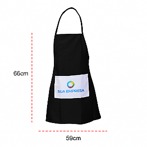 Avental Profissional com Bolso | Personalizado com Sua Logo | 66x59cm | Branco