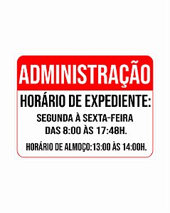 Placa Administração - Ps + Adesivo Com Impressão Digital - Medida 40 X 30 cm