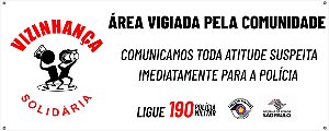 Faixa Vizinhança Solidária  Lona+Impressão Digital 150x60 cm
