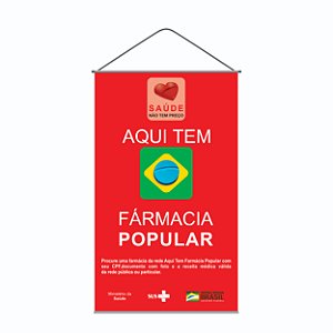 Banner Farmácia Popular Lona + Impressão Digital 90x150 cm
