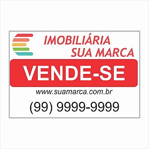 Placa Imobiliária Vende-Se Ps + Impressão Digital 30x20 Cm