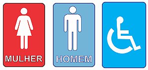 Vinil Adesivo Kit Porta De Baneiro M/F/C 20x30 Cm