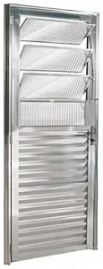 Porta Basculante em Alumínio Brilhante e Vidro Jateado – Linha 25