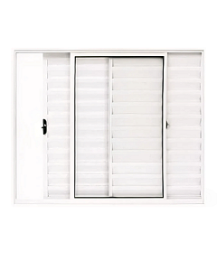 Janela Veneziana 3 Folhas Alumínio Branco | Linha Soft