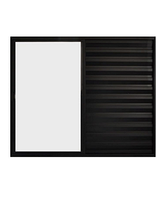 Janela Veneziana 3 Folhas Alumínio Preto | Linha Soft