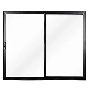 Janela Vitro de Correr 2 Folhas e Uma Fixa | Linha Modular em Alumínio Preto com Vidro Liso