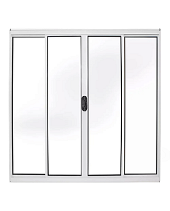 Janela Vitrô de Correr 4 Folhas Alumínio Branco | Linha Soft