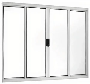 Janela Vitrô de Correr 4 Folhas – Alumínio Branco com Vidro Liso | Linha Modular