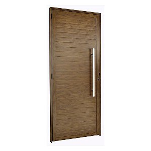 Porta Lambril Alumínio Cerejeira com Puxador 80 cm e Fechadura Rolete | Linha 25 Premium