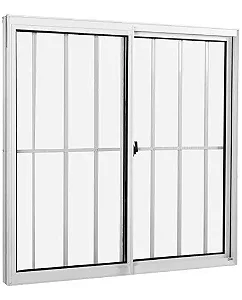 Janela Vitro 2 Folhas com Grade Total | Alumínio Branco Linha 25 Premium