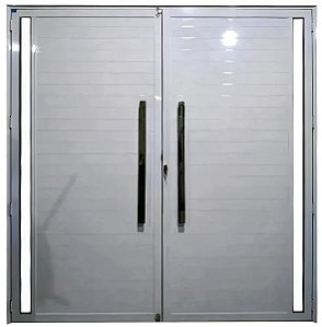 Porta Lambril 2 Folhas de Abrir com Visor e Puxador 80cm | Alumínio Branco Linha Premium