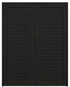 Porta Central de Abrir 2 Folhas Lambril em Alumínio Preto | Linha 25 Premium – Design Moderno e Alta Resistência