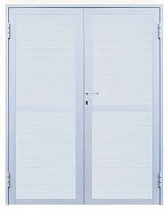 Porta Central de Abrir 2 Folhas Lambril em Alumínio Branco | Linha 25 Premium – Design Elegante e Alta Durabilidade