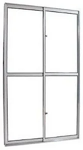 Porta de Correr para Sacada 2 Folhas (1 Fixa) em Alumínio Brilhante | Linha 25 – Com Fechadura e Design Moderno