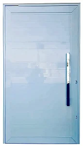 Porta Pivotante Lambril com Puxador 80cm | Duas Fechaduras, Alumínio Branco Linha 30