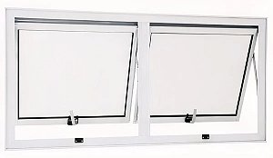 Vitro Maxim-Ar 2 Seções em Alumínio Branco | Linha 25 com Vidro Jateado