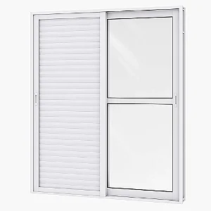 Porta Balcão de Alumínio Branco Premium | 3 Folhas Móveis com Vidro Liso 3mm