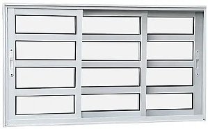 Janela Vitro Travessa 3 Folhas em Alumínio Branco | Linha 25 Premium