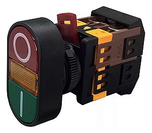 Apbb-22n Botao Comando Duplo C/ Iluminação Liga Desliga- 1un