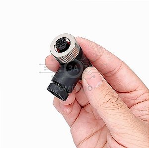 Conector Para Sensor M12 5 Pinos Fêmea 90° Pg7 Com