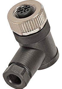 Conector Para Sensor M12 4 Pinos Fêmea 90° Pg7 Novo Com Nf