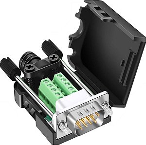 Conector Db9 Macho Com Borne P/ Cabo Serial Ihm E Clp Rs232