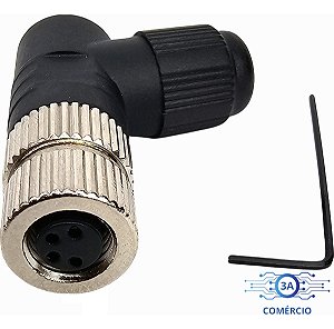 Conector Para Sensor M8 4 Pinos Fêmea 90° Novo Com Nota