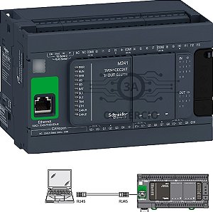Clp Schneider Modicon M241 Tm241cec24t 24e/s Modbus Ethernet