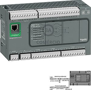 Clp Schneider Tm200ce40t 40e/s 24 Vdc Modbus Ethernet Ascii