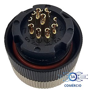 Conector Para Sensor M12 12 Pinos Macho Reto Pg7 Novo Com Nf