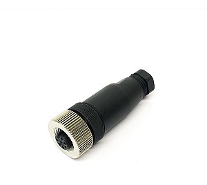 Conector M12 8 Pinos Femea Reto Para Montar Sensor
