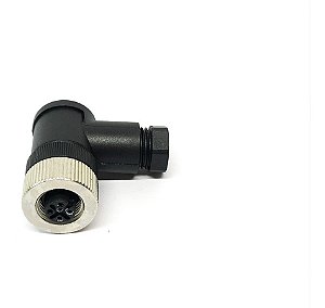 Conector M12 4 Pinos Femea Curvo 90º Para Montar Sensor