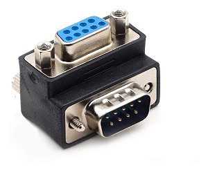 Adaptador Db9 Em L Macho P/ Fêmea Para Cabo Serial Ihm E Clp